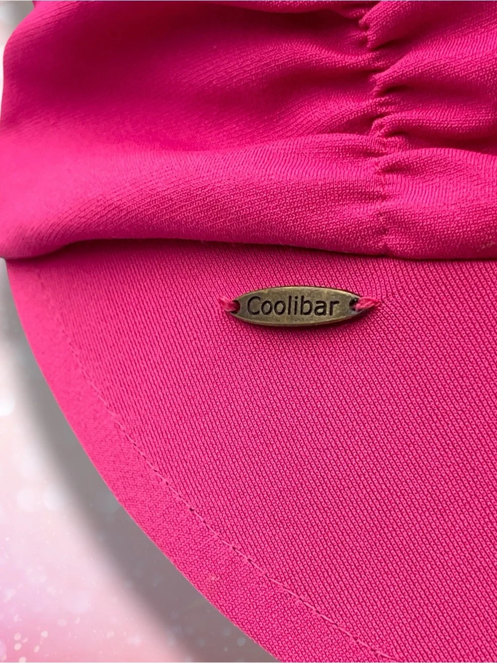 Coolibar UPF 50+ Ruched Sun Hat Bucket Visor Hot Pink Vibrant S/M